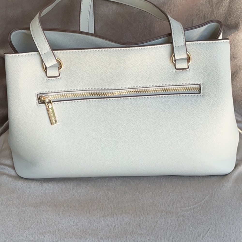 Anne Klein Off White and Gold Shoulder Bag with Chain Details Like New! - Picture 4 of 14